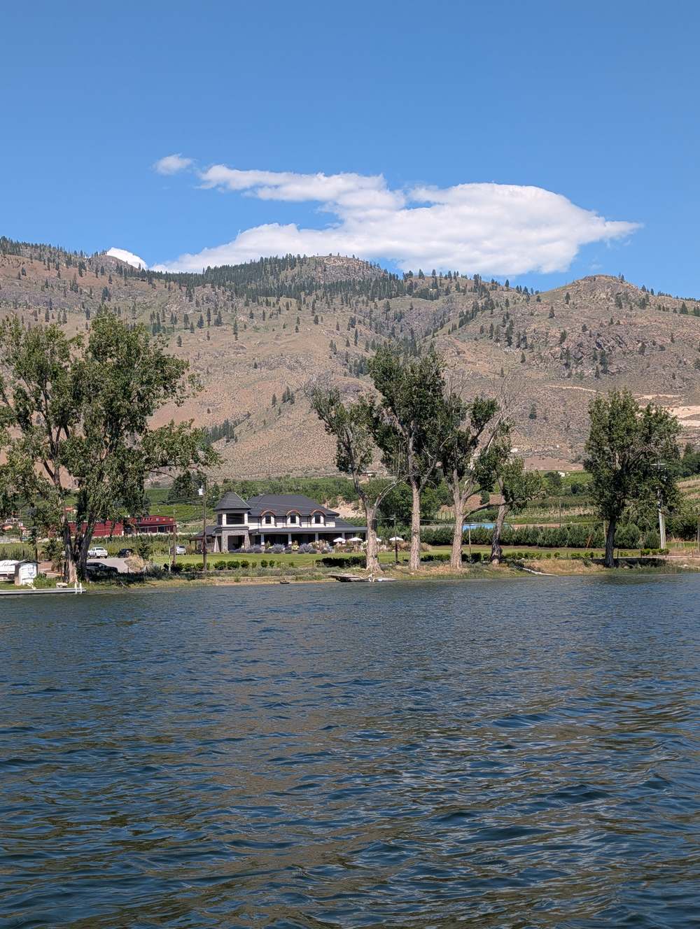 Lakefront property on Osoyoos Lake, viewed from the water